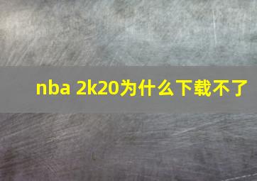 nba 2k20为什么下载不了